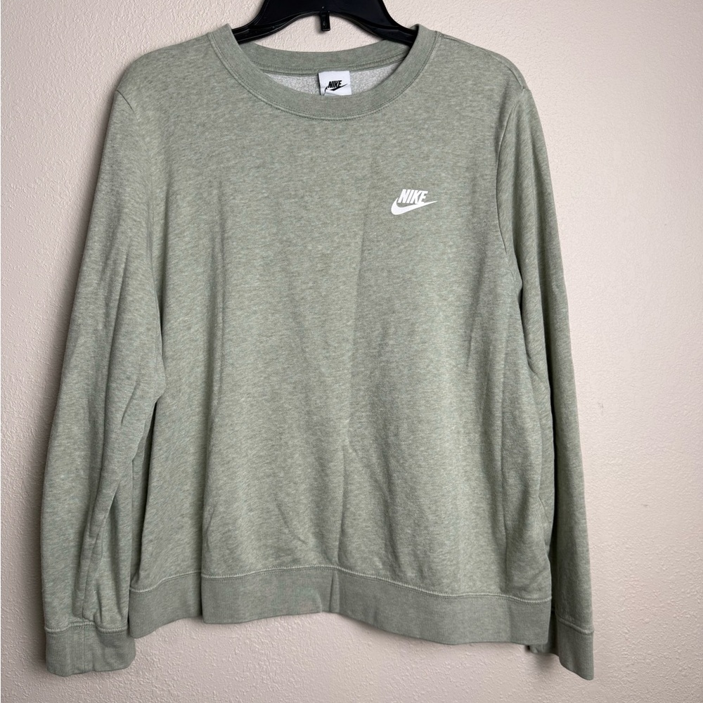 Nike Women Size XL Crew Neck Green Pullover‎ fleece sweater